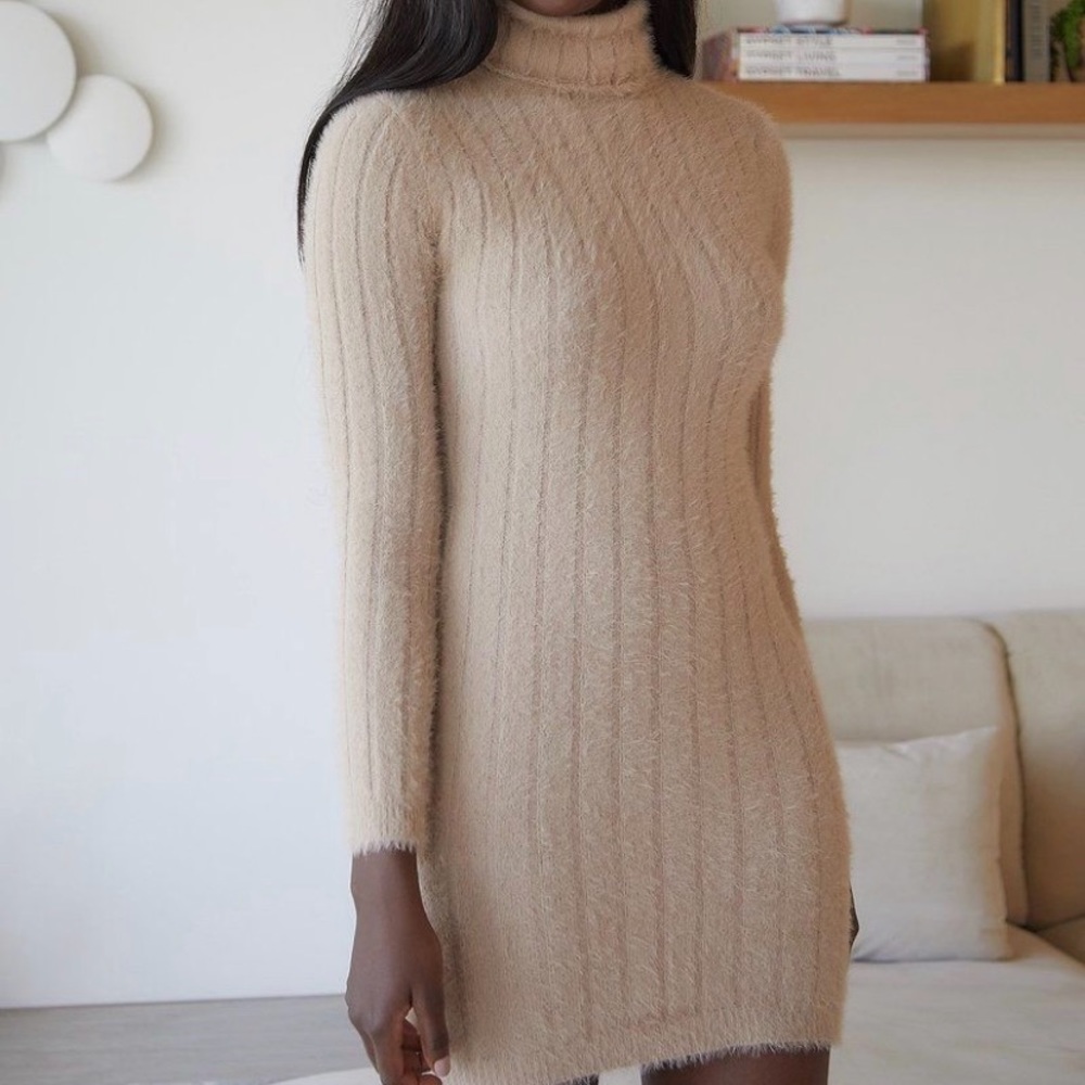 Ella roll neck long sleeve dress 🤎